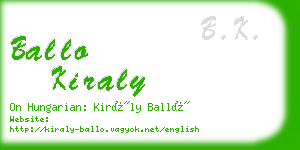 ballo kiraly business card